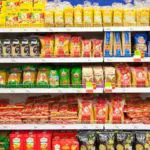 Kaliningrad, Russia - January 31, 2021: Pasta on supermarket shelves.